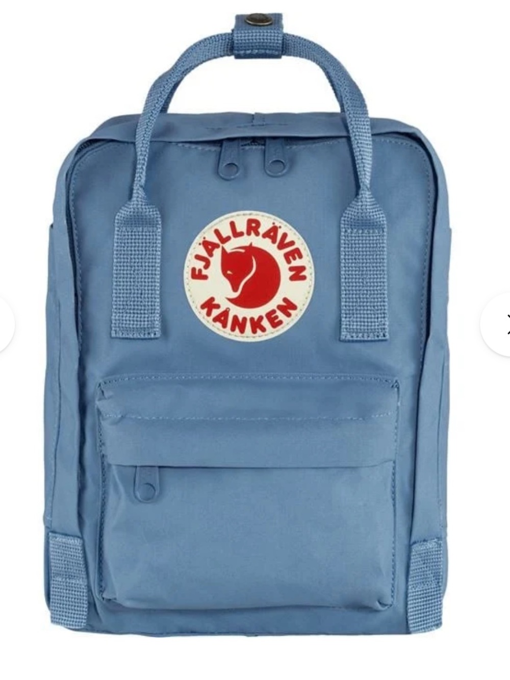 Fjallraven Kånken Kids Backpack in Light Blue with Red Logo